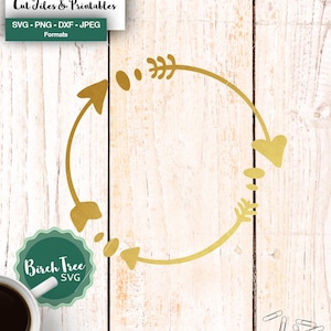 Tribal Monogram Svg, Arrow Circle SVG, Cut File, Boho Arrow SVG File , Monogram Frame SVG, Cricut Silhouette Cut File, Svg Dxf Png Jpeg