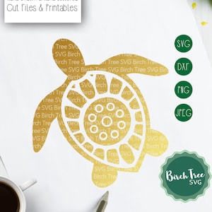 Sea Turtle Mandala Svg Cut File, Turtle Svg, Zentangle SVG Turtle, Turtle Die Cut, Turtle Stencil Svg for Cricut Silhouette png dxf jpeg svg