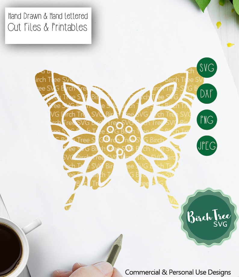 Butterfly Mandala SVG Cut File Butterfly Zentangle Svg ...