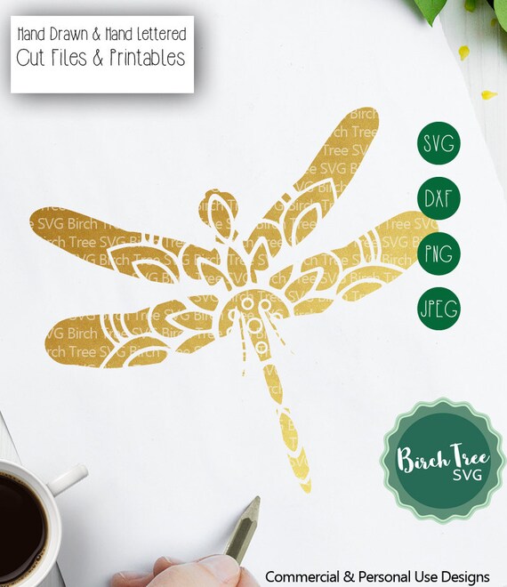Download Dragonfly Mandala Svg Cut File Dragonfly Zentangle Svg Boho Etsy