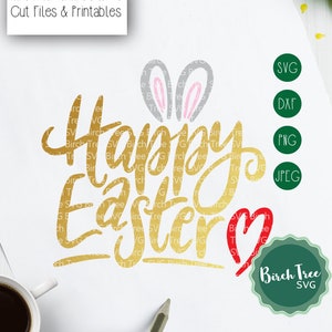 Easter Cutting File Happy Easter SVG Bunny Svg Cut File Happy Easter Shirt Design Easter Cut file Svg for Cricut Silhouette png dxf jpeg svg