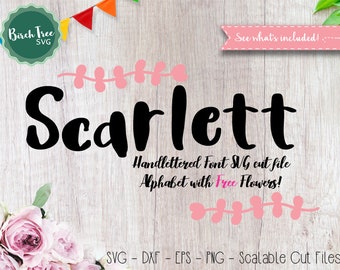 Handlettered Alphabet Font SVG Cutfile, Modern Calligraphy SVG, Handwritten Script Cricut fonts, Svg fonts, Digital files Svg Dxf EPS Png