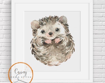 Baby Hedgehog Cross Stitch Chart | PDF Download | 14 16 18 Counted Cross Stitch Chart |