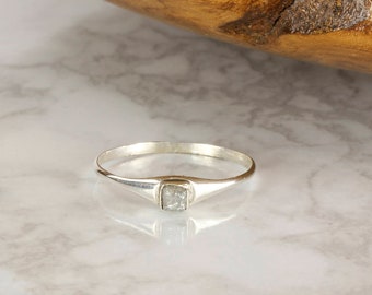 Rough Diamond Ring|Natural Diamond Ring|Sterling Silver Ring |Engagement Ring