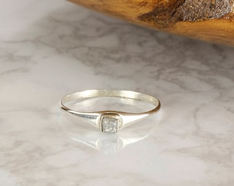 Rough Diamond Ring|Natural Diamond Ring|Sterling Silver Ring |Engagement Ring