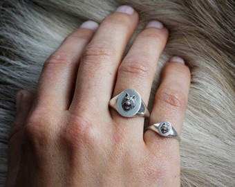 BySilverStone Wild Wolf Signet Ring - Sterling Silver Chunky Ring For Men & Women - View #9