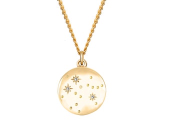Constellation Necklace - Diamonds & 9ct solid Gold, gold constellation necklace, star sign necklace, zodiac necklace, diamond necklace