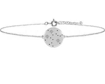 Constellation Bracelet - Diamonds & Silver| Zodiac Bracelet | Star Sign Bracelet | Personalized Bracelet | Astrology Bracelet