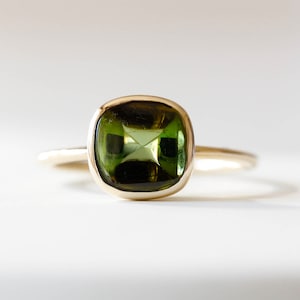 Green Tourmaline Ring  - green ring - promise ring, engagement ring, alternative engagement ring, gold ring