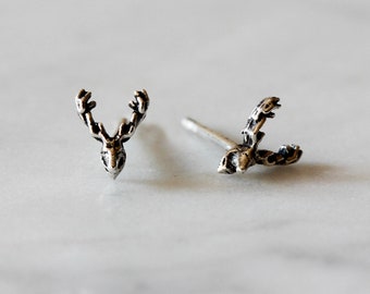 Reindeer Stud Earrings - Sterling Silver | Silver studs | Delicate studs | Stag Earrings | Deer earrings | Christmas Gift