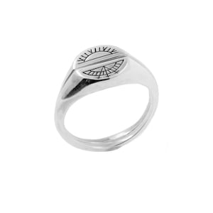 Sun and Moon Signet Rings - Silver, celestial ring, silver sun ring, silver moon ring, alternative wedding rings, matching rings