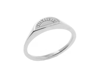 Sun Signet Ring - Silver, silver sun ring, sun ring, celestial ring, silver signet ring, silver pinky ring
