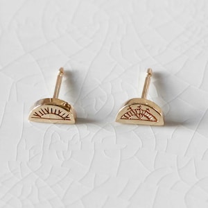 Sun and Moon Earrings |Gold Stud Earrings| Moon Earrings | Sun Earrings|Asymmetrcial Earrings| Celestial Earrings| gold studs