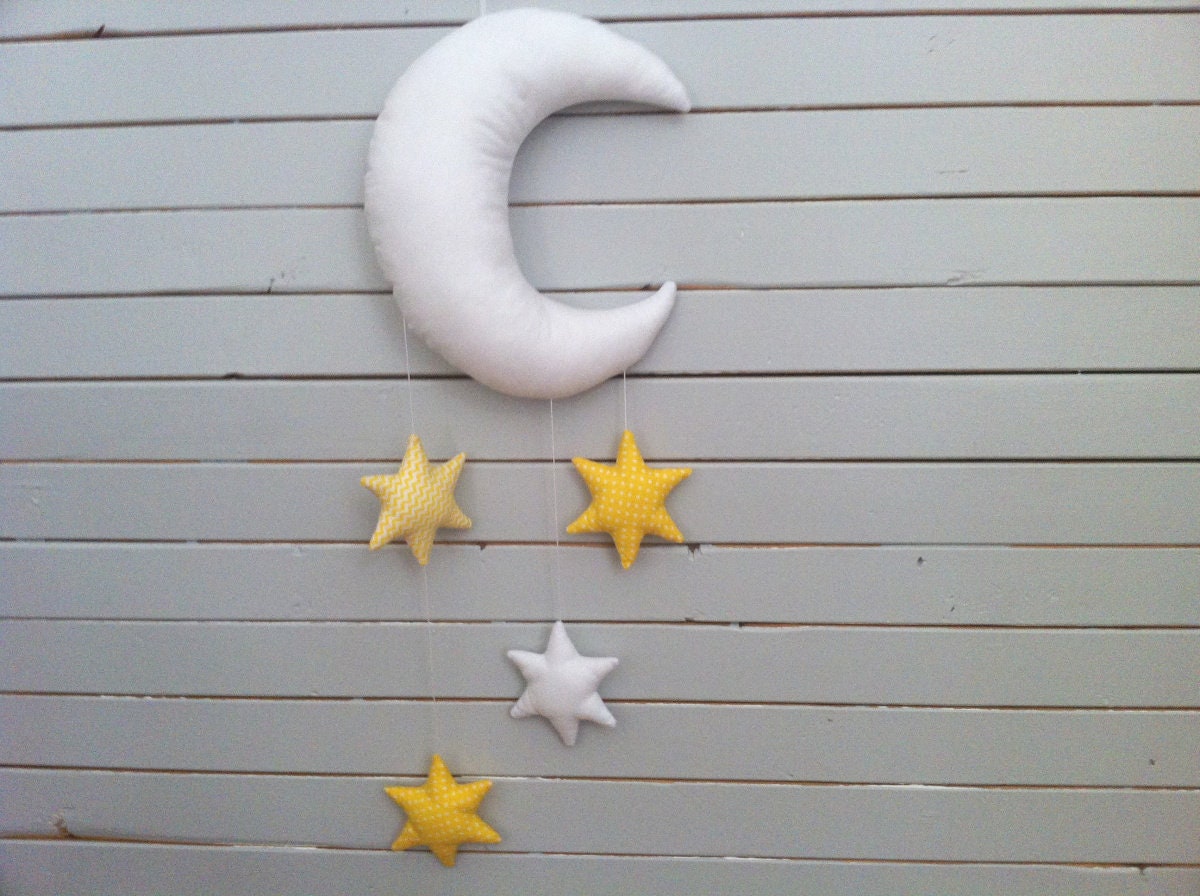 Bébé Mobile - Lune, Nuages et Étoiles, Cadeaux, Bébé Fille, Dekoration Pour Chambre