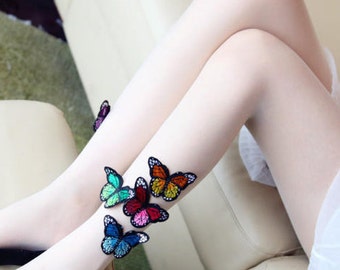 Lovely White 3D Butterfly Tights, Stockings, Pantyhose One Size