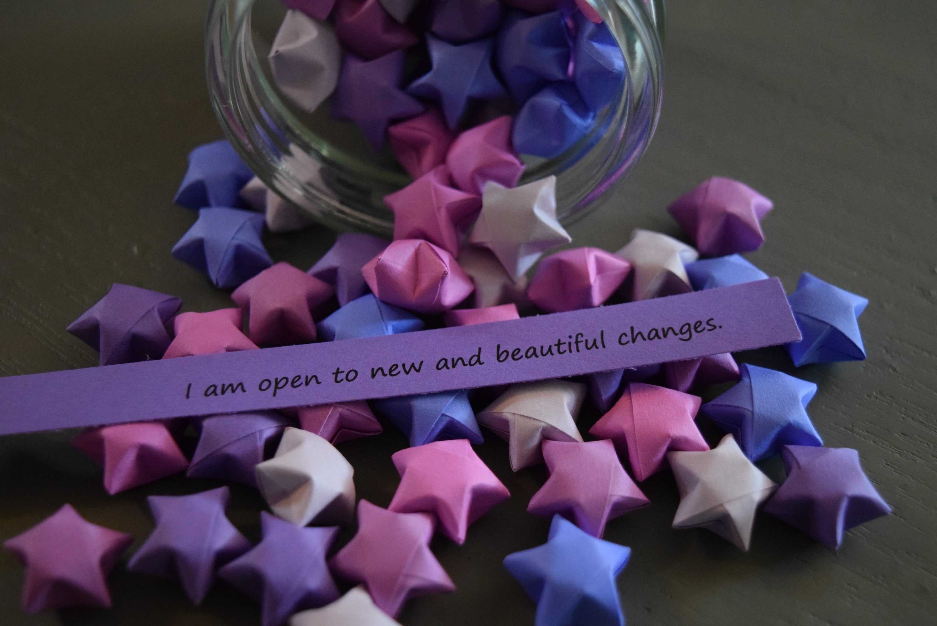 100 Origami Lucky Stars With Positive Affirmations - Etsy