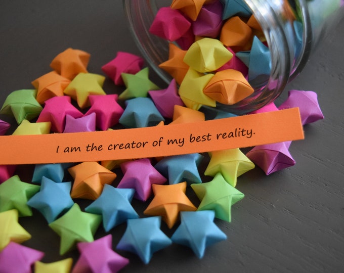 100 Origami Lucky Stars With Positive Affirmations - Etsy