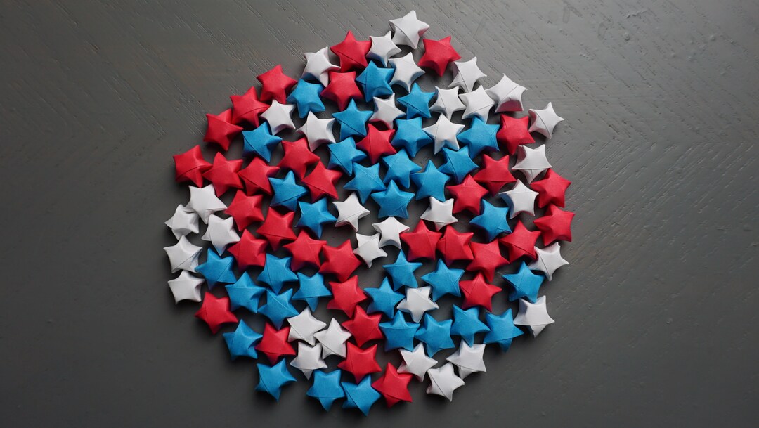 100 Origami Lucky Stars - Red, White, Blue - Etsy