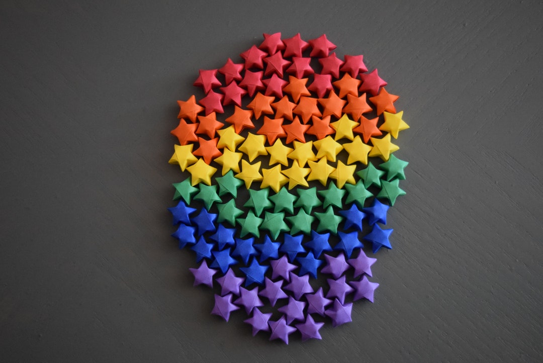 100 Origami Lucky Stars - Bold Rainbow - Etsy