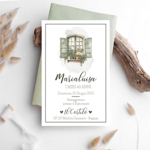 invito 60 anni/invito compleanno invito bambino invito digitale invito elegante invito shabby