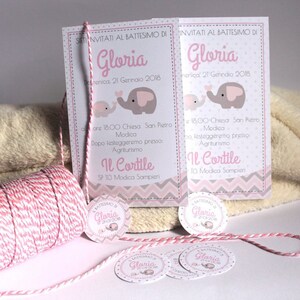 invito elefantino rosa e grigio art deco invited elephant grey and pink