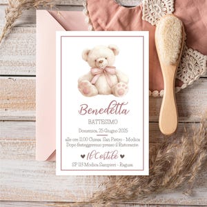 invito battesimo /invito compleanno invito bambino invito da stampare o digitale orsertto