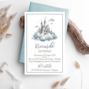 invito battesimo /invito compleanno invito bambino invito da stampare o digitale principi e castelli
