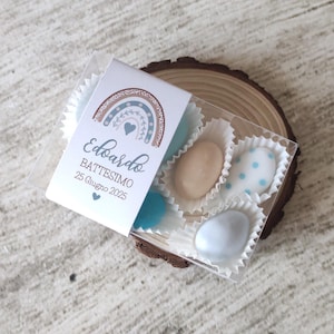 Scatolina Degustazione confetti azzurro/blu celeste