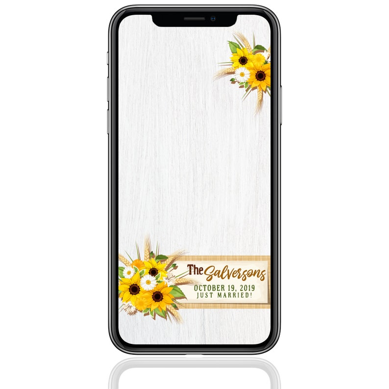 Sunflower Wedding Snapchat Filter Rustic Wedding Country Etsy