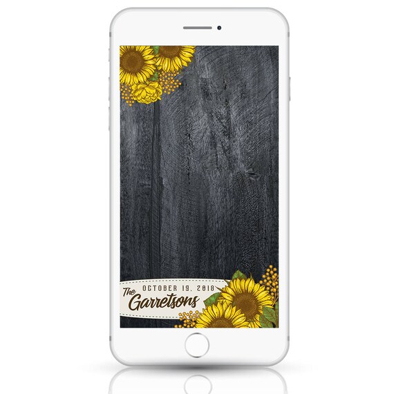 Sunflower Wedding Snapchat Filter Rustic Wedding Country Etsy