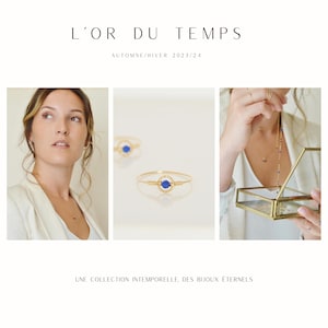 Puces d'oreilles minimalistes cercle d'or rempli 14k et Lapis Lazuli image 2