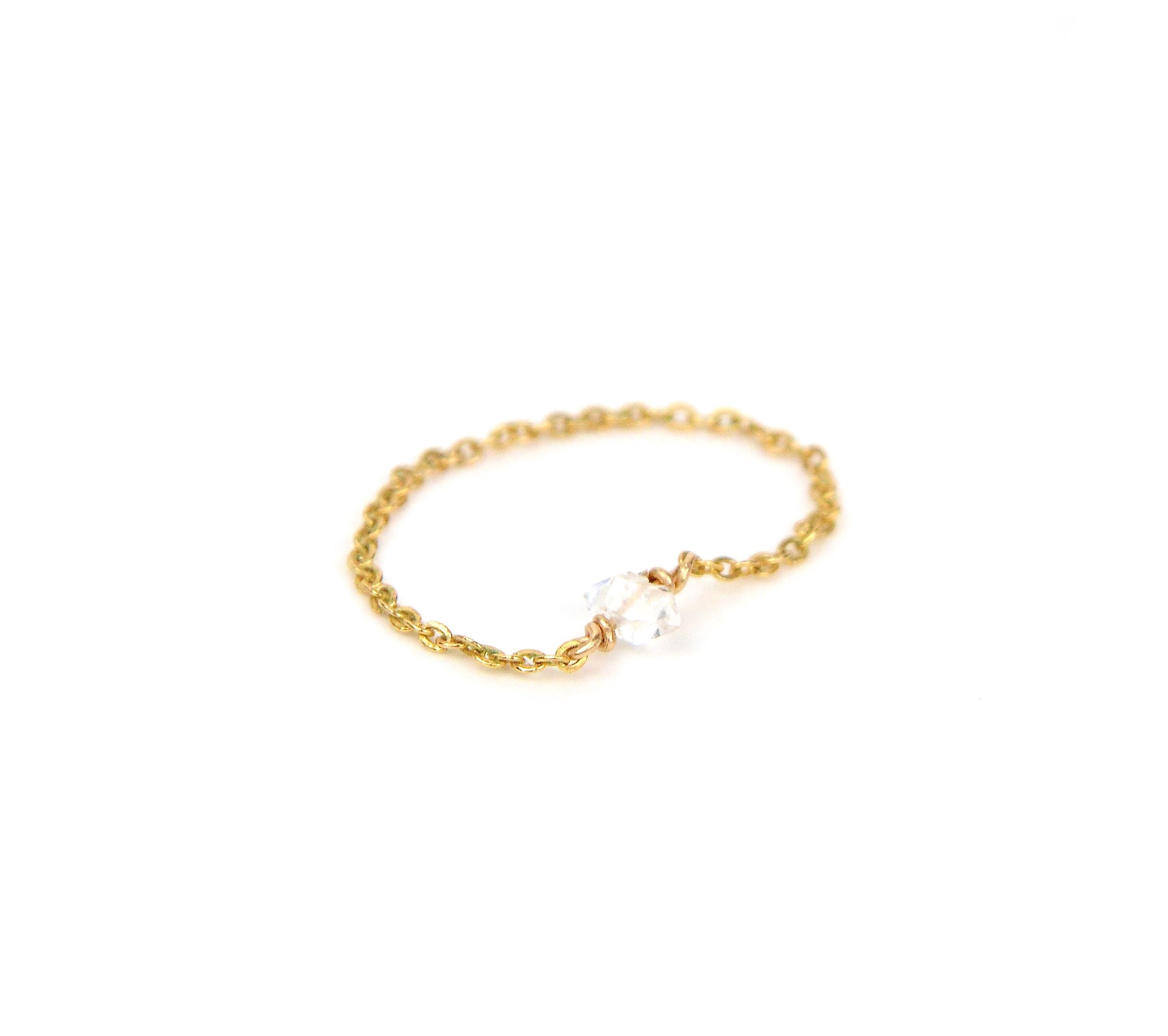 Bague Argent Massif 925 Avec Cristal De Roche Naturel Et Diamants - Style Tiffany Taille 56
