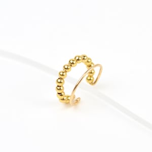 Pendiente de aro minimalista de doble hilera relleno de oro de 14 k