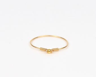 Bague fine en or laminé 14k  - bague minimaliste empilable en or ou en argent 925 - bijoux faits main