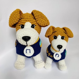 Handmade toy dog Jack Russell, Crochet dog Jack Russell, Plush toy dog Patron, Dog Patron Hero from Ukraine, Crochet toy, Handmade toy