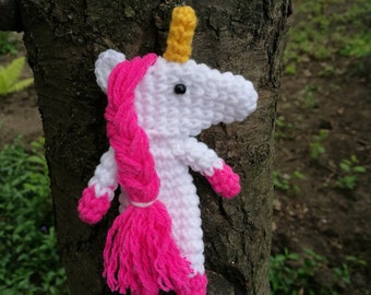 Crochet brooch unicorn  amigurumi