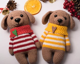 Crochet handmade organic dog toy , Crochet dog, handmade toy, gift, children's toy, baby toys, amigurumi soft toys