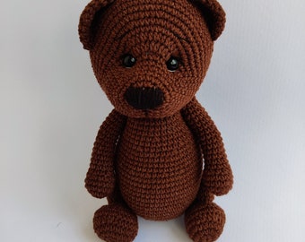 Handmade brown bear toy, Crochet animals, Teddy bear, Crochet Bear, Amigurumi Eco Toy Brown Bear, Handmade teddy bear