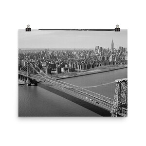 Aerial View NYC: Manhattan from Williamsburg Bridge Photo paper poster