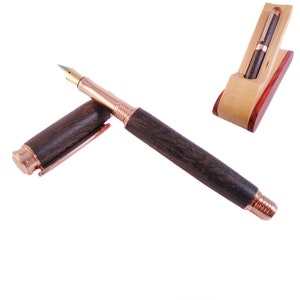 Koperen vulpen in Irish Bog Oak gepersonaliseerd met uw naam.
