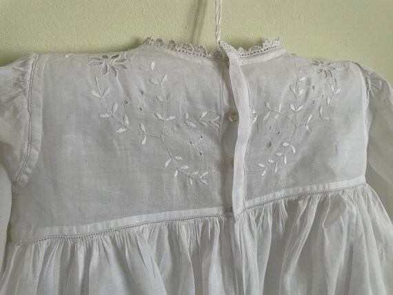 19th Century Victorian Girls Dress Cotton / White… - image 9