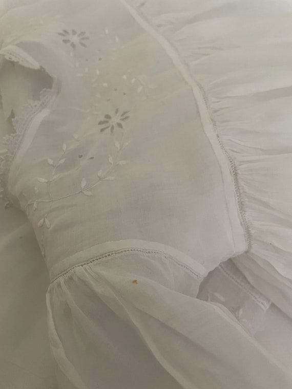 19th Century Victorian Girls Dress Cotton / White… - image 10