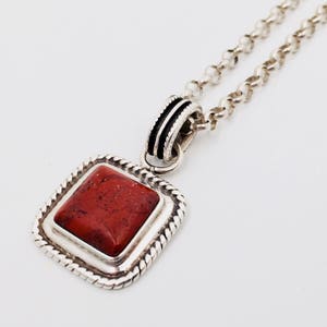 A Silver and Jasper Necklace.