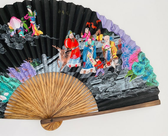 Vintage Chinese Hand Fan / Hand Painted Chinese C… - image 1