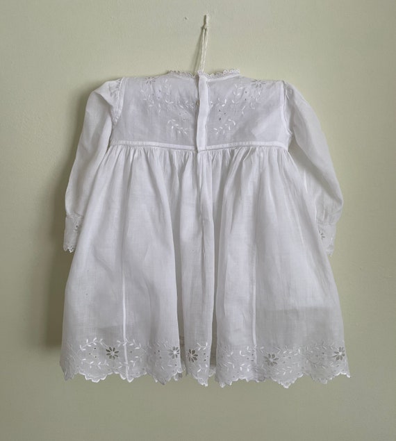 19th Century Victorian Girls Dress Cotton / White… - image 3