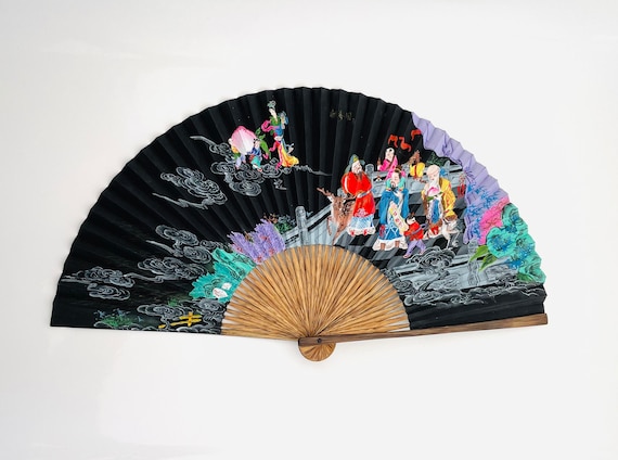 Vintage Chinese Hand Fan / Hand Painted Chinese C… - image 2