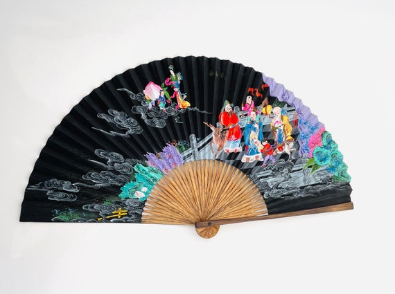 Vintage Chinese Hand Fan / Hand Painted Chinese C… - image 4