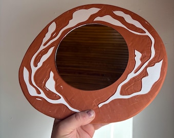 Leafy mirror wall hang