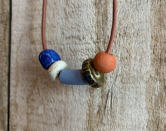 handmade ceramic bead necklace