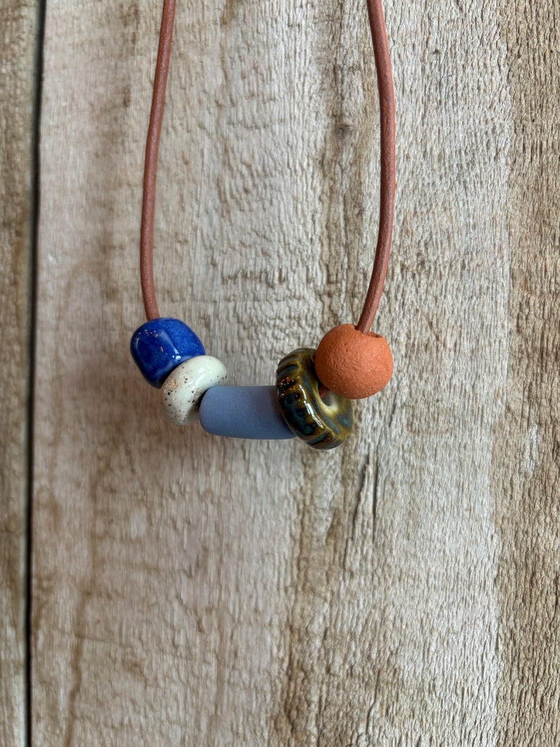 handmade ceramic bead necklace image 1